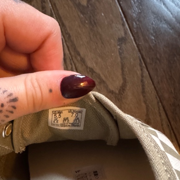 Vans Checkered Sneakers - Sage Green and White - Picture 5 of 5